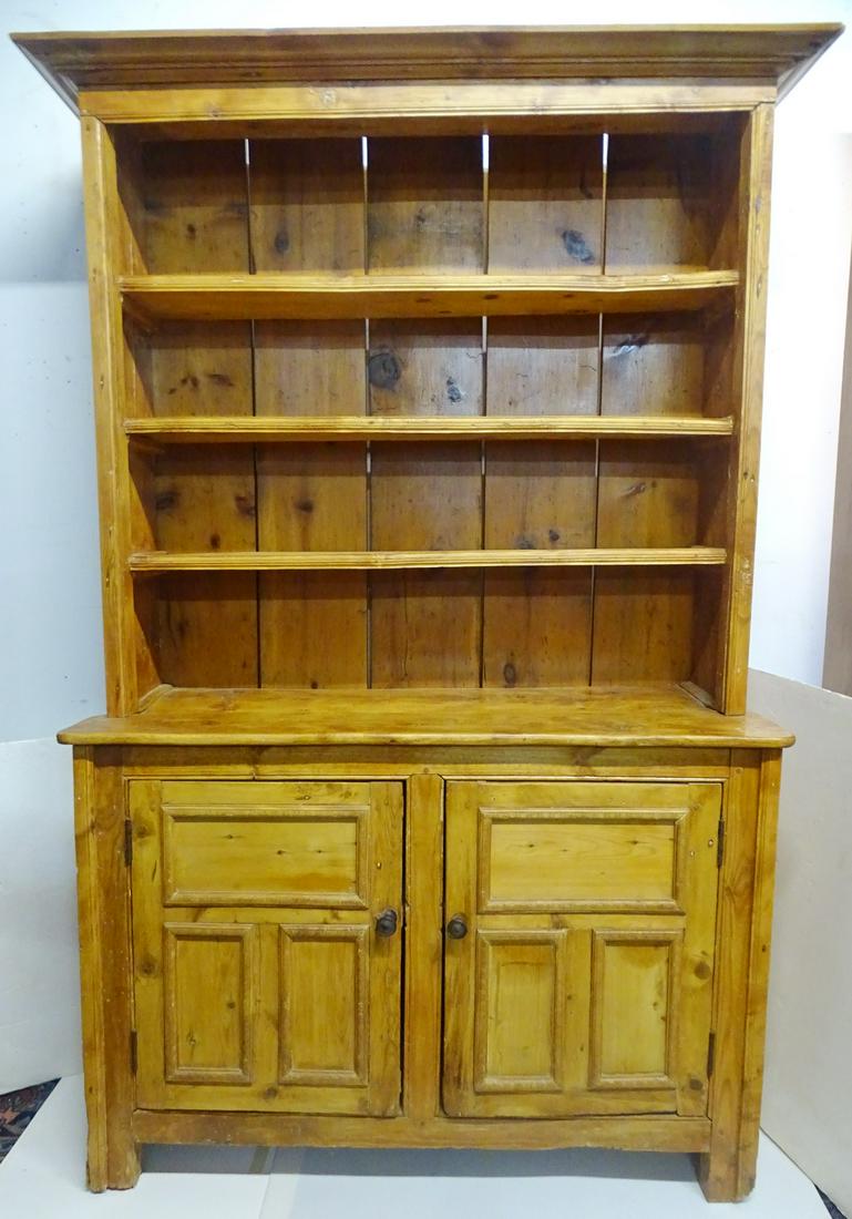 ANTIQUE PINE STEPBACK CUPBOARD 79" X 50" X 18" (1 of 20)