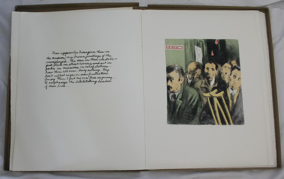 PORTFOLIO RAPHAEL SOYER SIGNED PENCIL "MEMORIES" 6" X 12" (IMAGE) 12 pc (1 of 17)