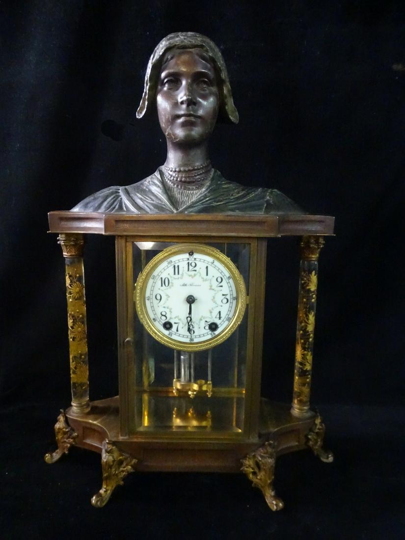 AUTHENTIC SETH THOMAS EMPIRE MODEL #32 CRYSTAL REGULATOR CLOCK 20 X 14 X 6 1/2 (1 of 10)