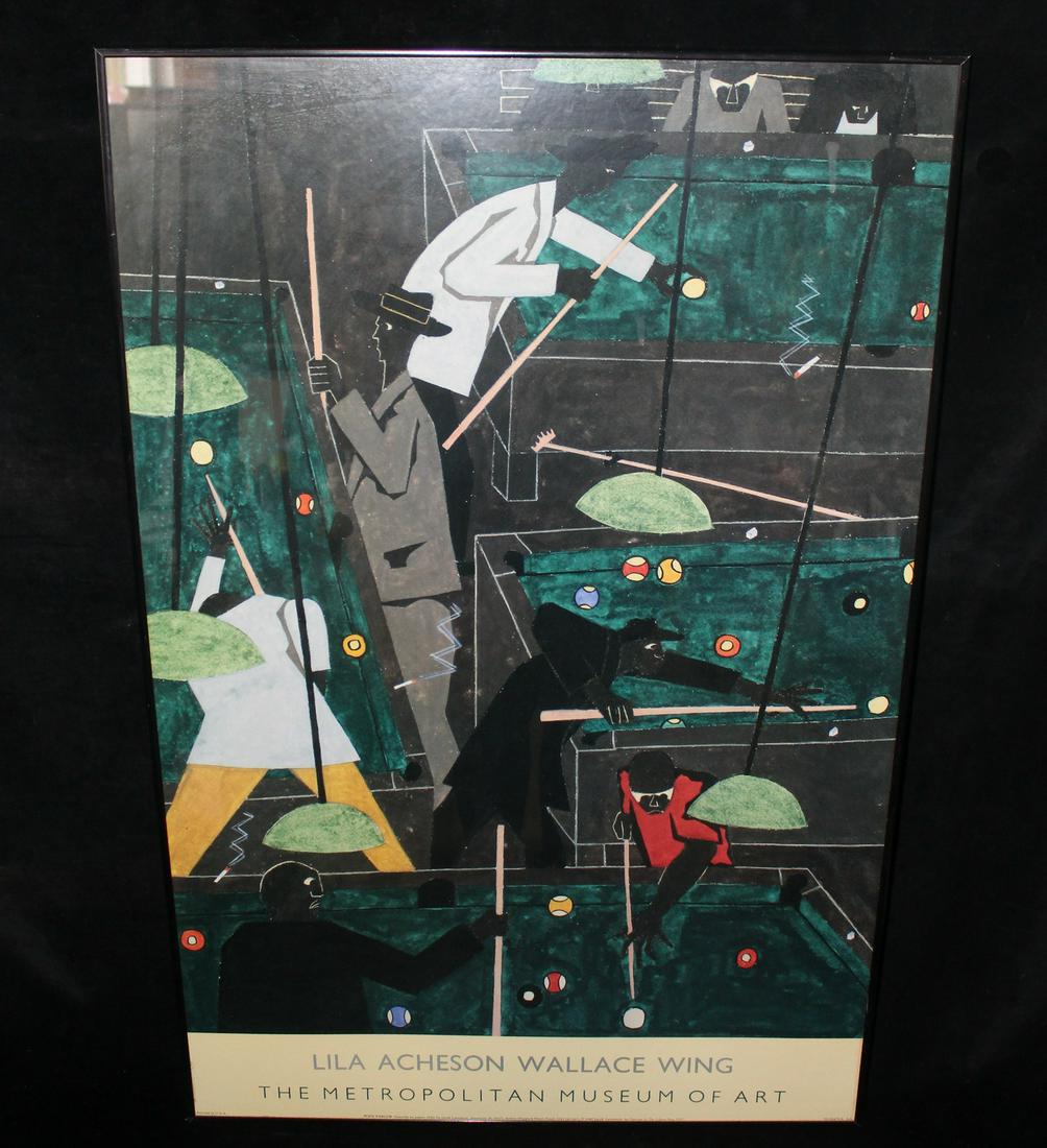 JACOB LAWRENCE POSTER "THE POOL PARLOR" 1987 36 X 24 (1 of 10)