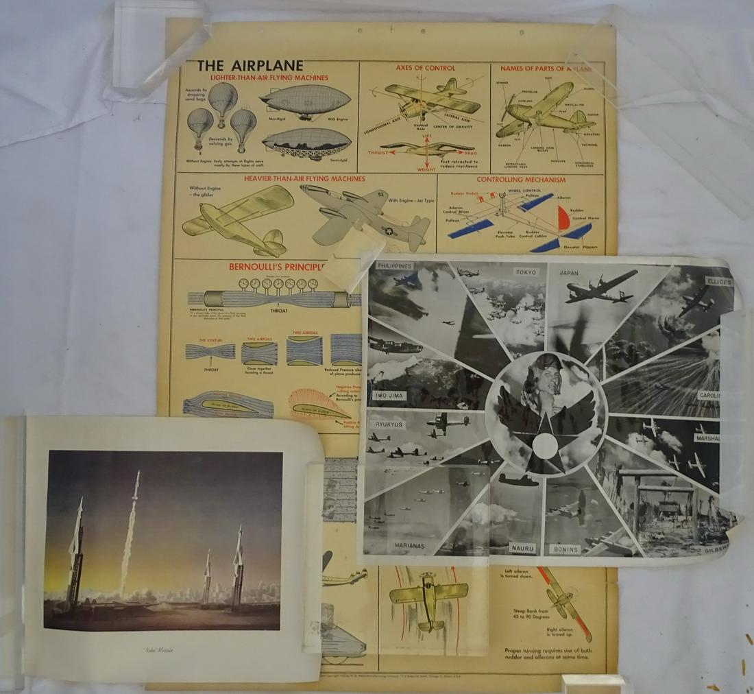 VINTAGE POSTERS/PRINTS: AIRCRAFT CARRIERS, AIRCRAFT, MISSILES, LARGEST 41.75 X 28.5 OVERALL (1 of 20)
