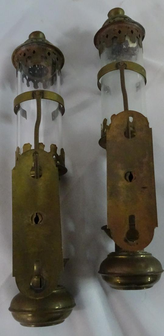 PAIR OF BRASS GWR CARRIAGE LAMPS: PAIR OF BRASS GWR CARRIAGE LAMPS