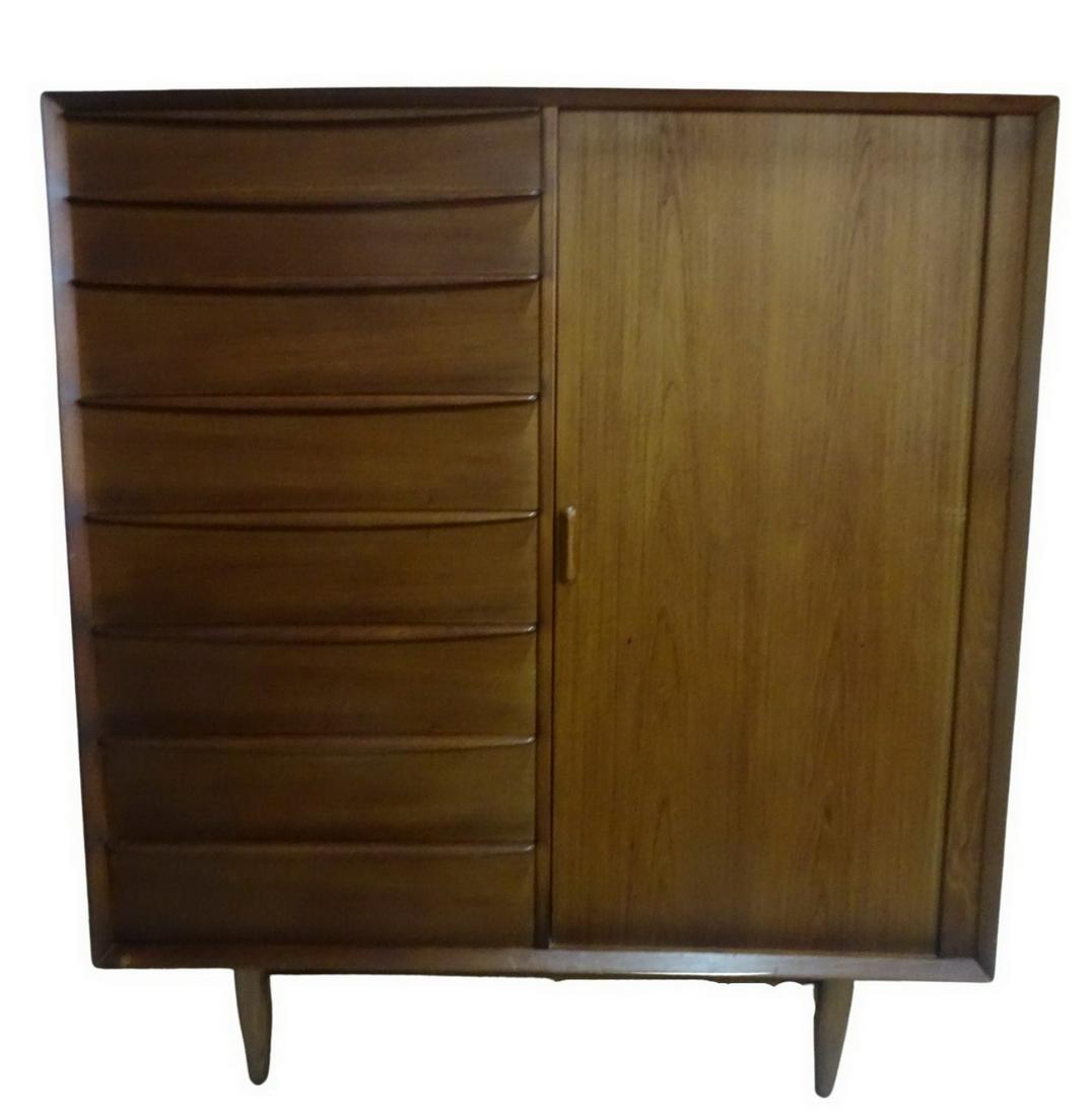 MID CENTURY DANISH GENTLEMANS CHEST BY ARNE WAHL IVERSEN FOR FALSTER 54 X 48 X 19: MID CENTURY DANISH GENTLEMANS CHEST BY ARNE WAHL IVERSEN FOR FALSTER 54 X 48 X 19