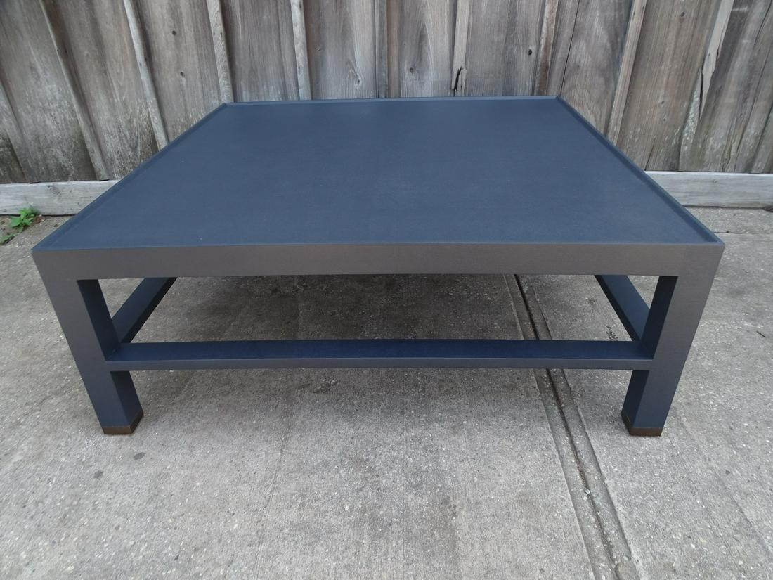 MADE GOODS "JARIN" FAUX BELGIAN LINER COFFEE TABLE 18 X 48 X 48 (1 of 11)