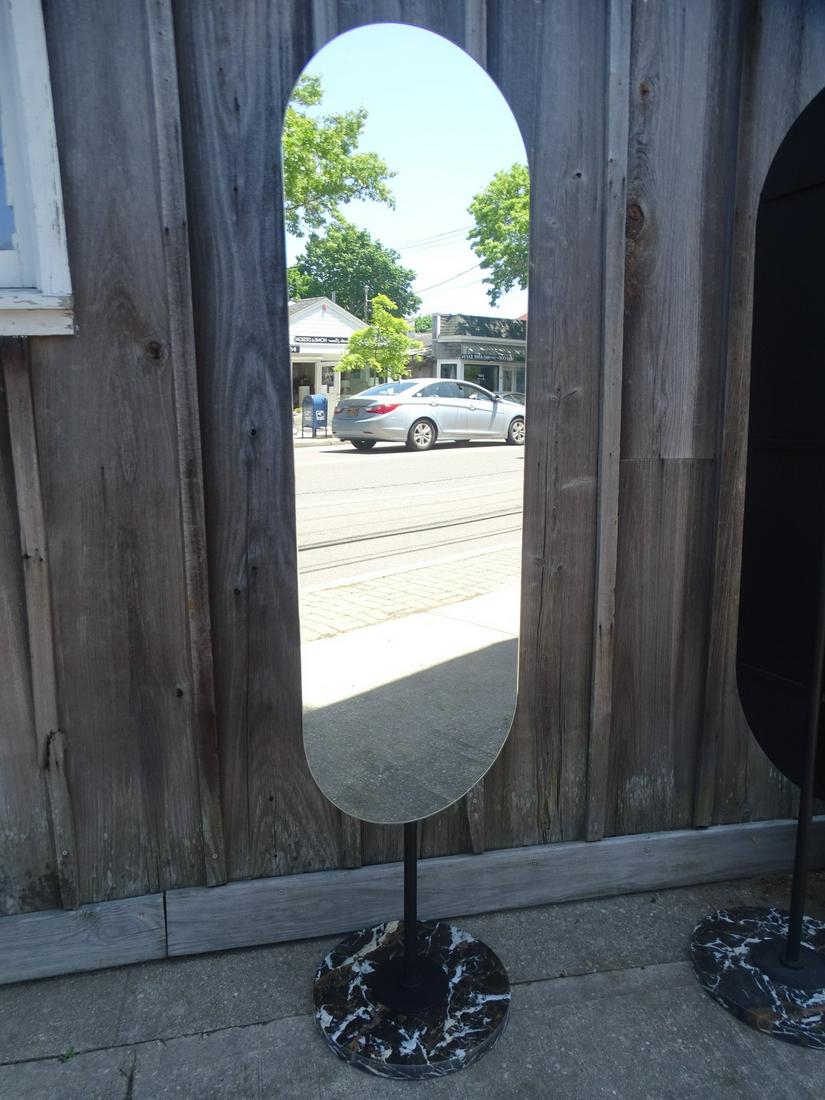 "LEGATO" MARBLE OVAL STANDING FLOOR MIRROR 69 X 7 3/4 X 16" DIA. BASE (1 of 7)