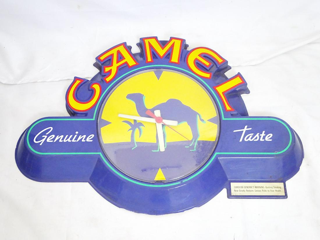 CAMEL CIGARETTES ADVERTISING SIGN WITH CLOCK, 18 X 28 X 3 (1 of 11)