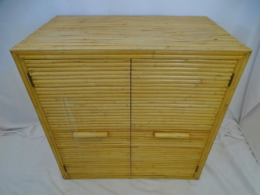 SPLIT REED BAMBOO TWO DOOR CABINET, 30.5 X 30.5 X 18.25 (1 of 11)