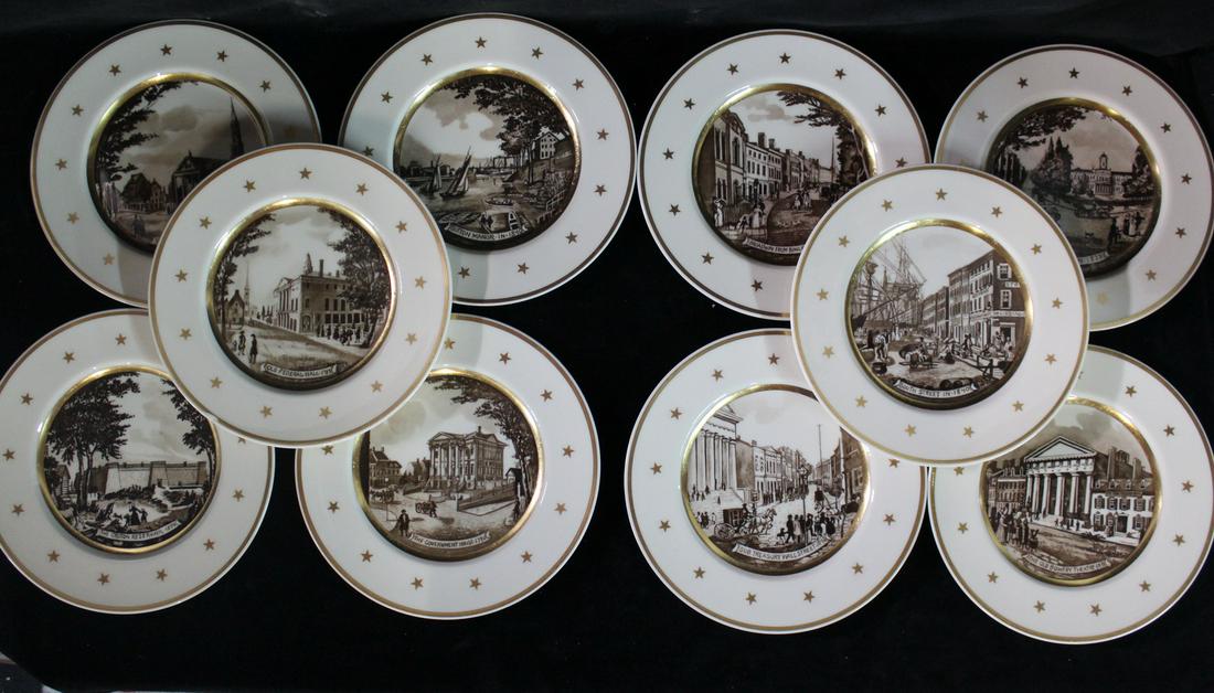 10 LENOX PLATES (THE OLD N.Y. PLATES) 10 1/2": 10 LENOX PLATES (THE OLD N.Y. PLATES) 10 1/2"