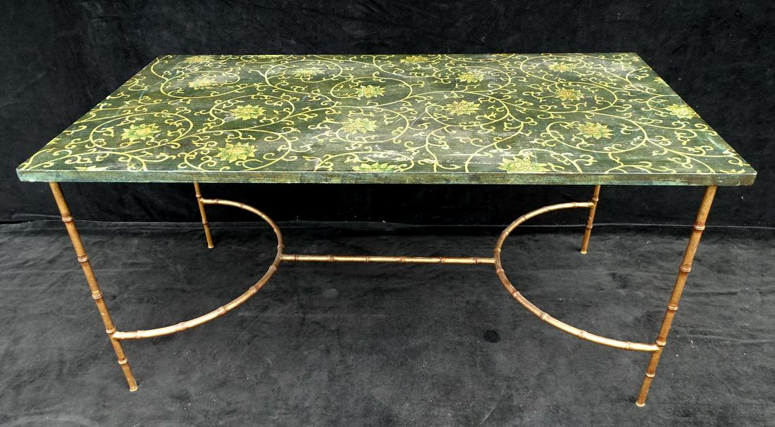 FAUX BAMBOO DECORATED COCKTAIL TABLE 19 X 40 X 23 (1 of 4)