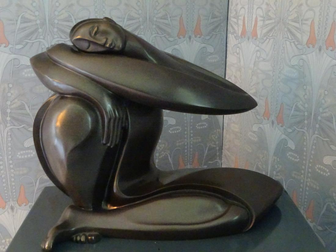 ANNE MARIE PAUL BRONZE SCULPTURE (LE GRAND SOMMIL) "LARGE SLEEP" 18" X 22" X 13" (1 of 15)