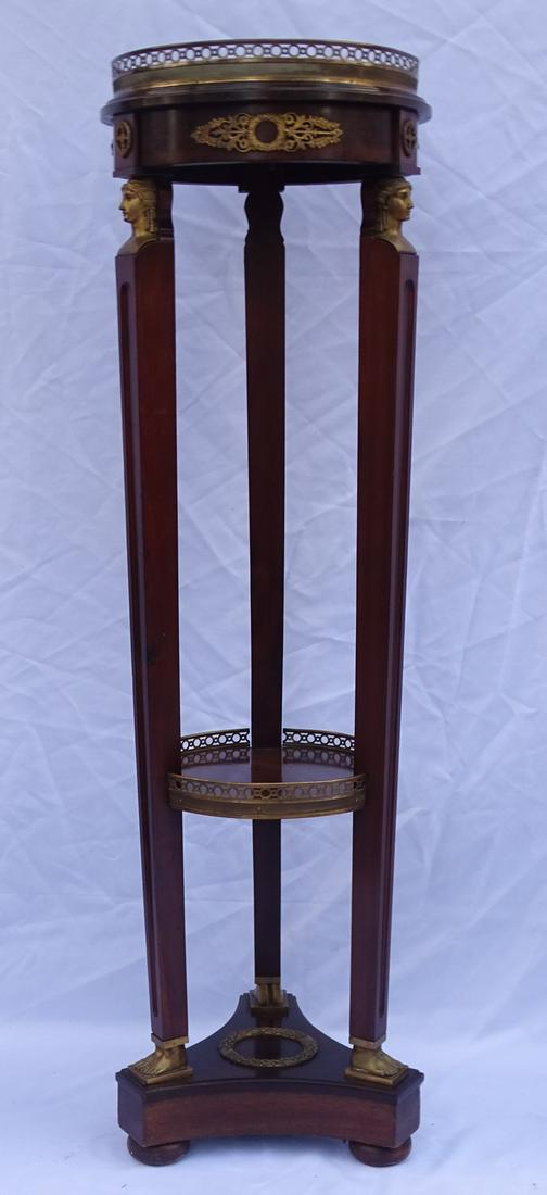 EMPIRE STYLE BRONZE MOUNTED MARBLE TOP CIRCULAR PEDESTAL 48 X 13 DIA. (1 of 10)