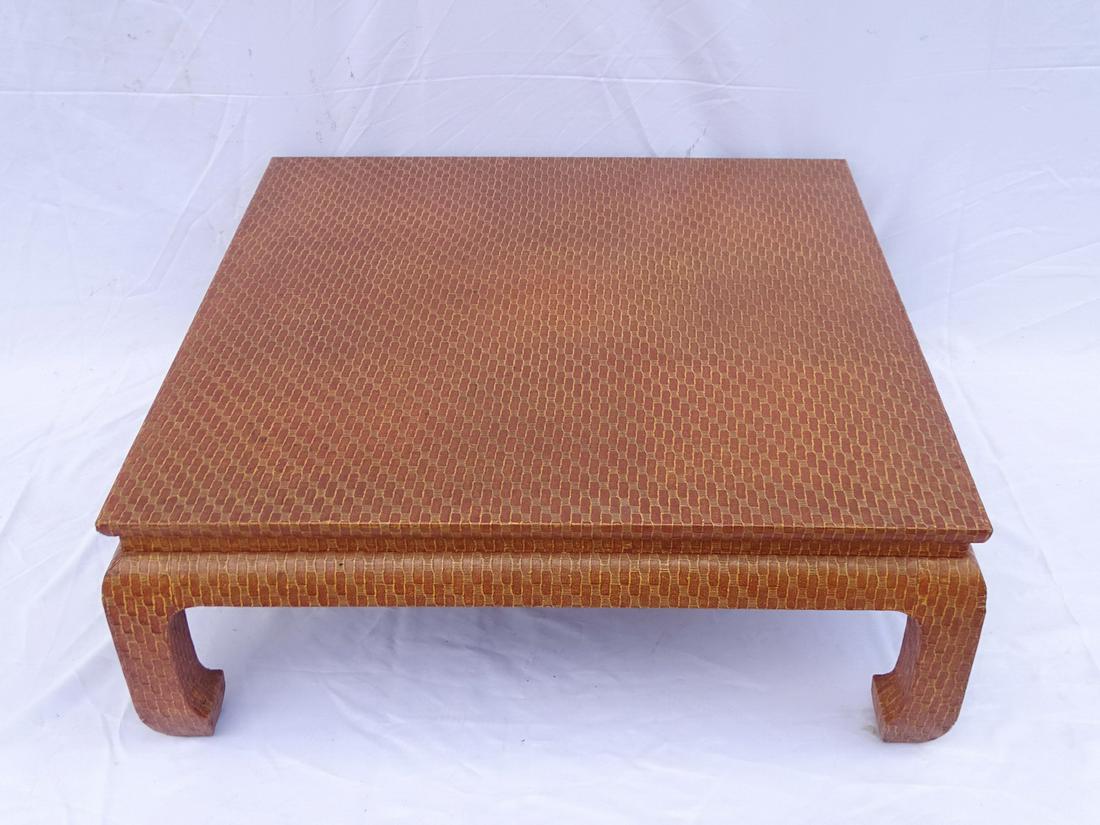 BAKER "MING" RAFFIA WRAPPED COFFEE TABLE 14 1/2" X 39" X 39" (1 of 7)