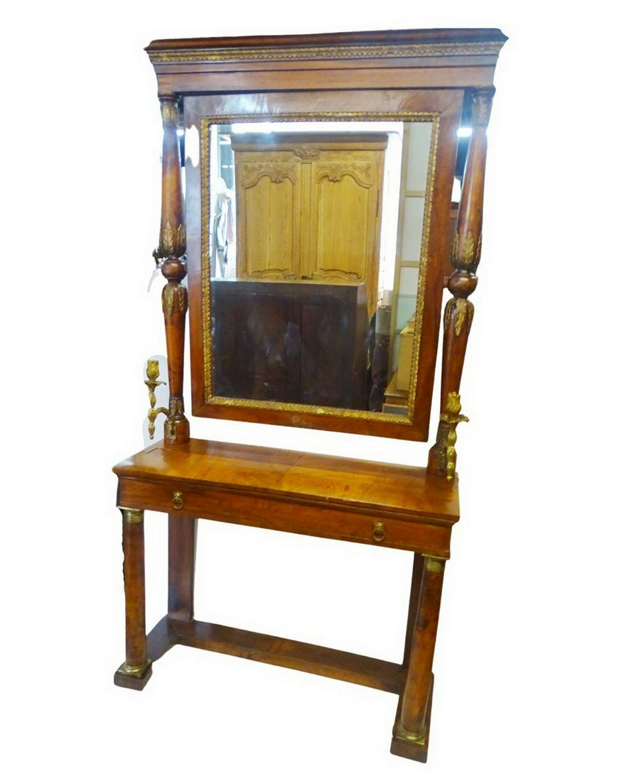 FRENCH EMPIRE BRONZE MOUNTED DRESSING TABLE 70 X 36 X 13 (1 of 13)