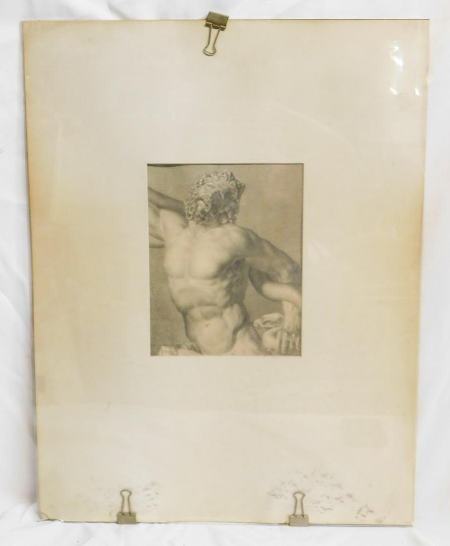 STUDY OF LAOCOON, CHARCOAL ON PAPER, UNFRAMED 9.75X8 IMAGE, 26X20 OVERALL REF# (308): STUDY OF LAOCOON, CHARCOAL ON PAPER, UNFRAMED 9.75X8 IMAGE, 26X20 OVERALL REF# (308)