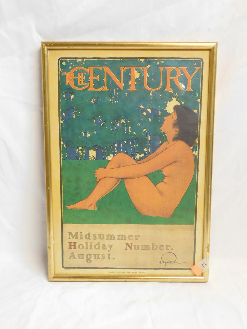 MAXFIELD PARRISH POSTER, "THE CENTURY" FRAMED. 19.5X13.5 REF# (322): MAXFIELD PARRISH POSTER, "THE CENTURY" FRAMED. 19.5X13.5 REF# (322)