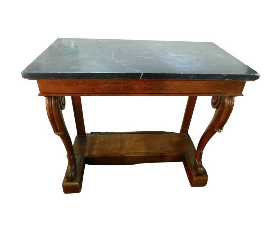 MARBLE TOP EMPIRE CONSOLE CA 1820: MARBLE TOP EMPIRE CONSOLE CA 1820