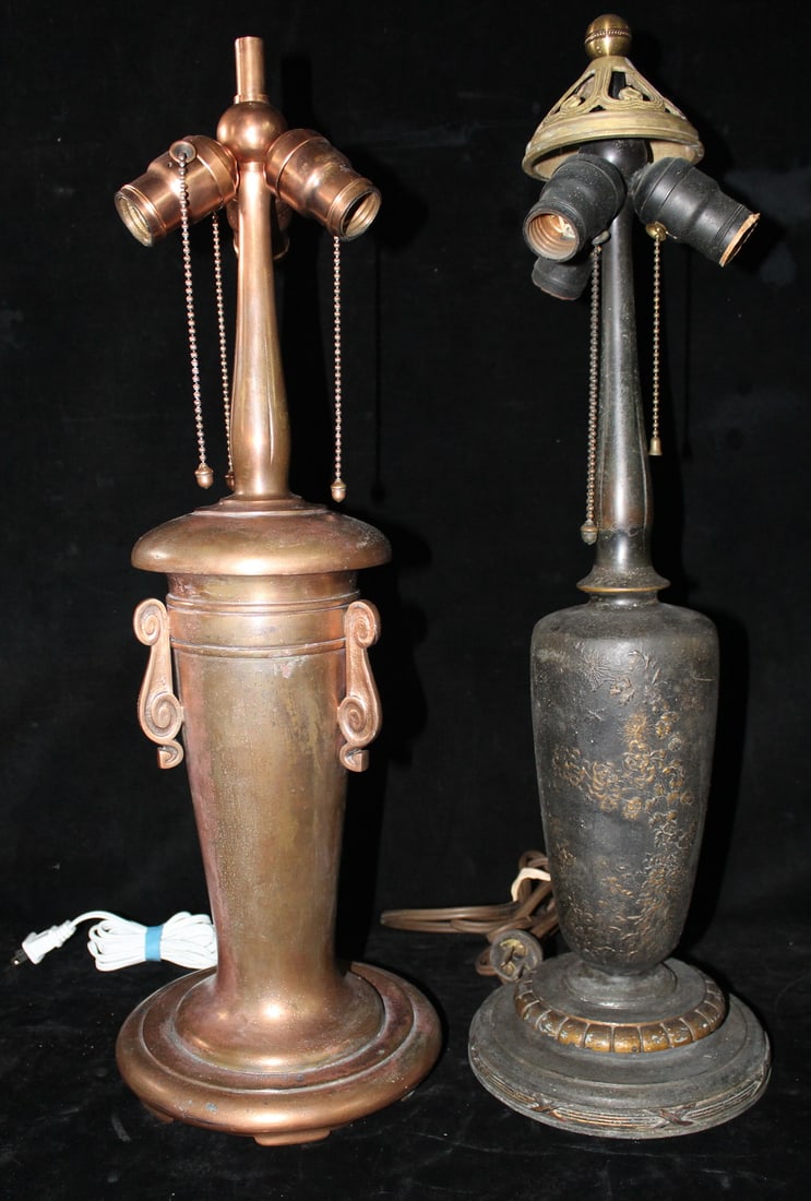 2 HANDEL UNSIGNED LAMP BASES (1) ART NOUVEAU 23 1/2" HIGH (1 of 17)