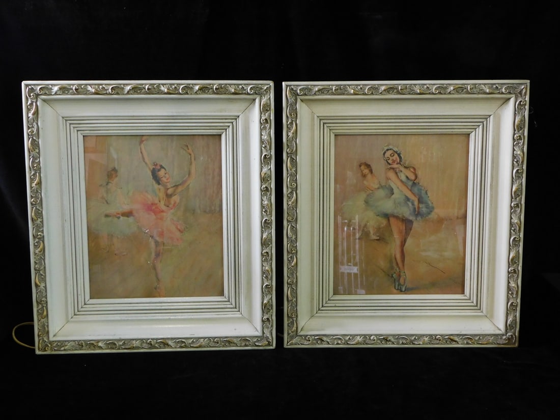 TWO PAL FRIED LIGHBOX PRINTS OF BALLERINAS, 19" X 17" OVERALL (1 of 12)
