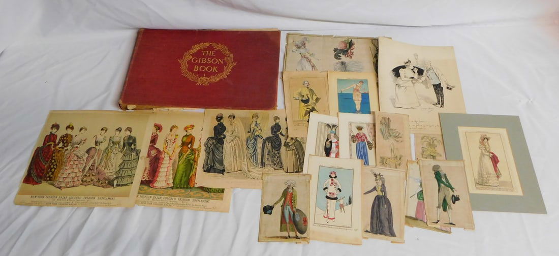 THE GIBSON BOOK VOL. 1 1907 & FASHION PLATES, BOOK SIZE 12" X 18": THE GIBSON BOOK VOL. 1 1907 & FASHION PLATES, BOOK SIZE 12" X 18"