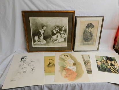 GROUP OF RAPHAEL SOYER LITHOGRAPHS, SIGNED, LARGEST 28X21.5 OVERALL: GROUP OF RAPHAEL SOYER LITHOGRAPHS, SIGNED, LARGEST 28X21.5 OVERALL