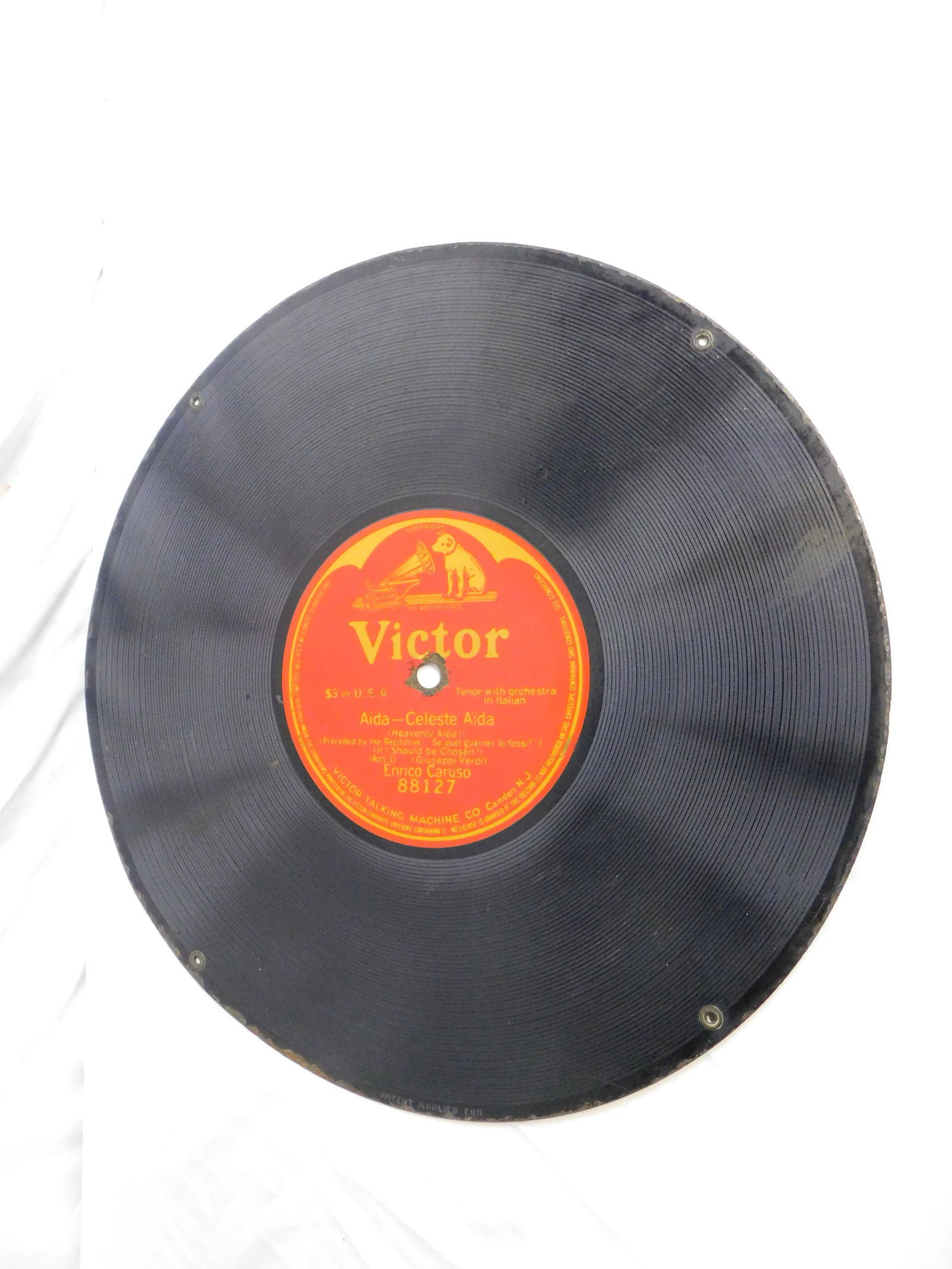 ESTATE OF SEYMOUR STEIN: RARE DOUBLE SIDED PORCELAIN SIGN RCA VICTOR PORCELAIN RECORD 28" DIA. (1 of 12)