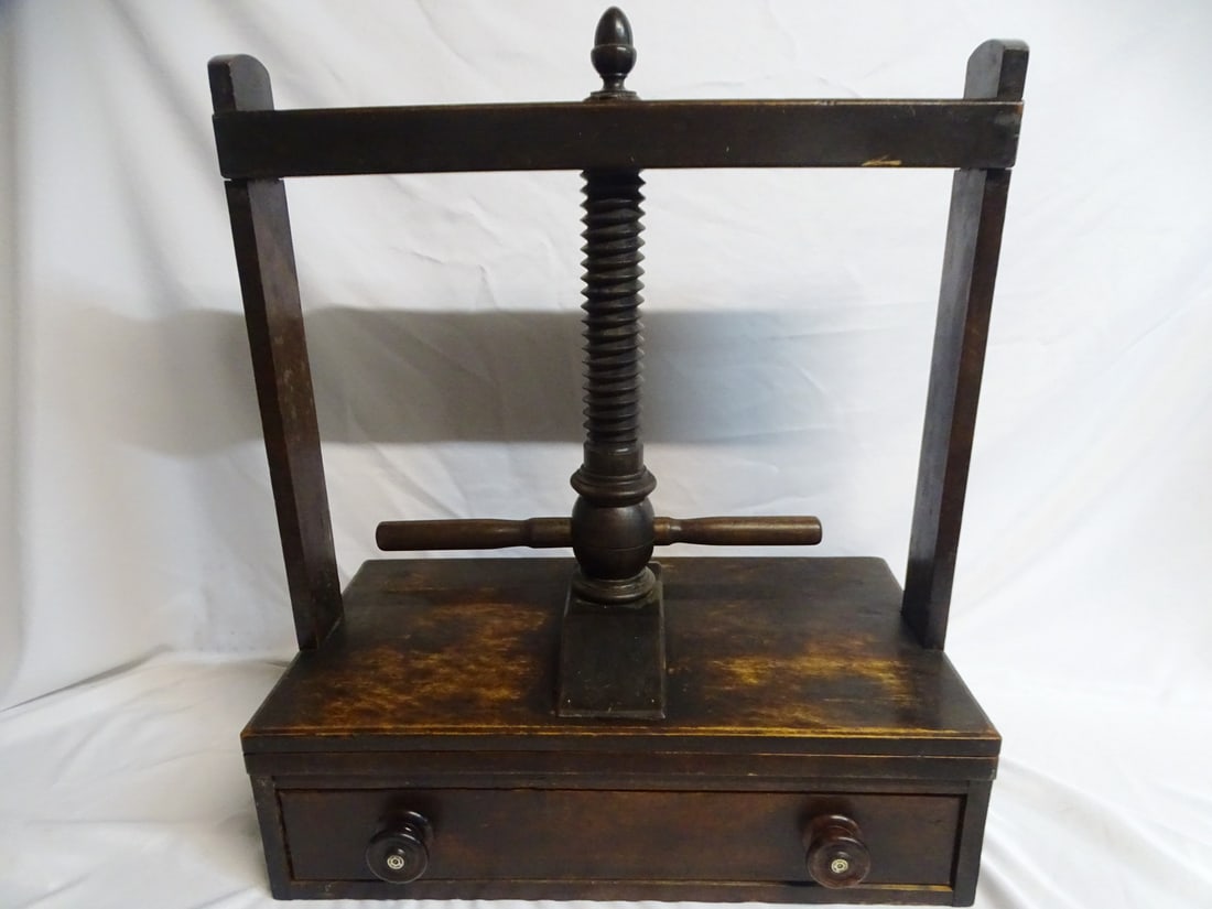 ESTATE OF SEYMOUR STEIN:ANTIQUE BOOK PRESS 29" X 26 1/2" X 15" (1 of 11)