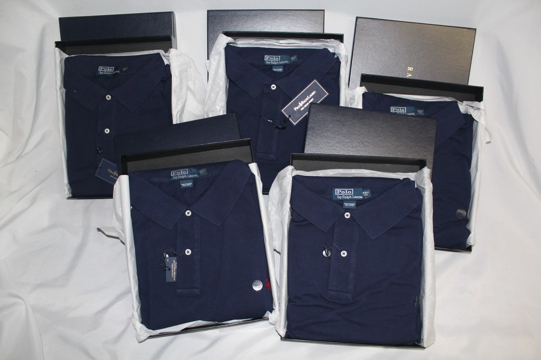 ESTATE OF FASHION EDITOR: LOT OF FIVE BOXES OF RALPH LAUREN SHIRTS: ESTATE OF FASHION EDITOR: LOT OF FIVE BOXES OF RALPH LAUREN SHIRTS