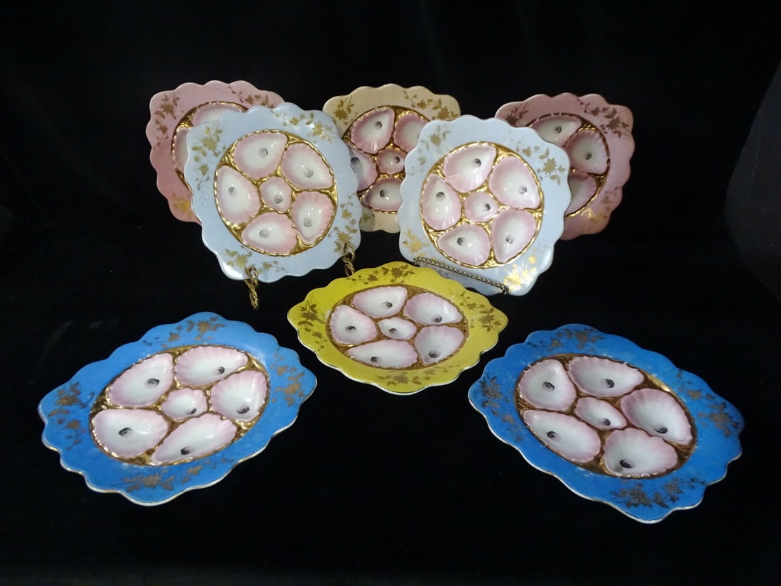 SET OF 8 MARX AND GUTHER CARLSBAD ANTIQUE OYSTER PLATES (1 of 14)