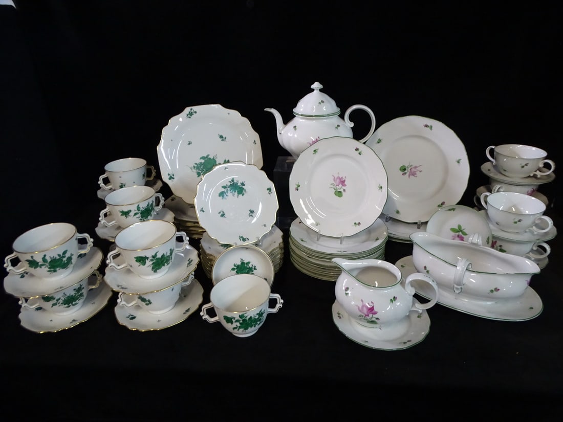 TWO PARTIAL SETS OF DRESDEN DINNERWARE (62 PIECES & 33 PIECES) (V 119) (1 of 17)