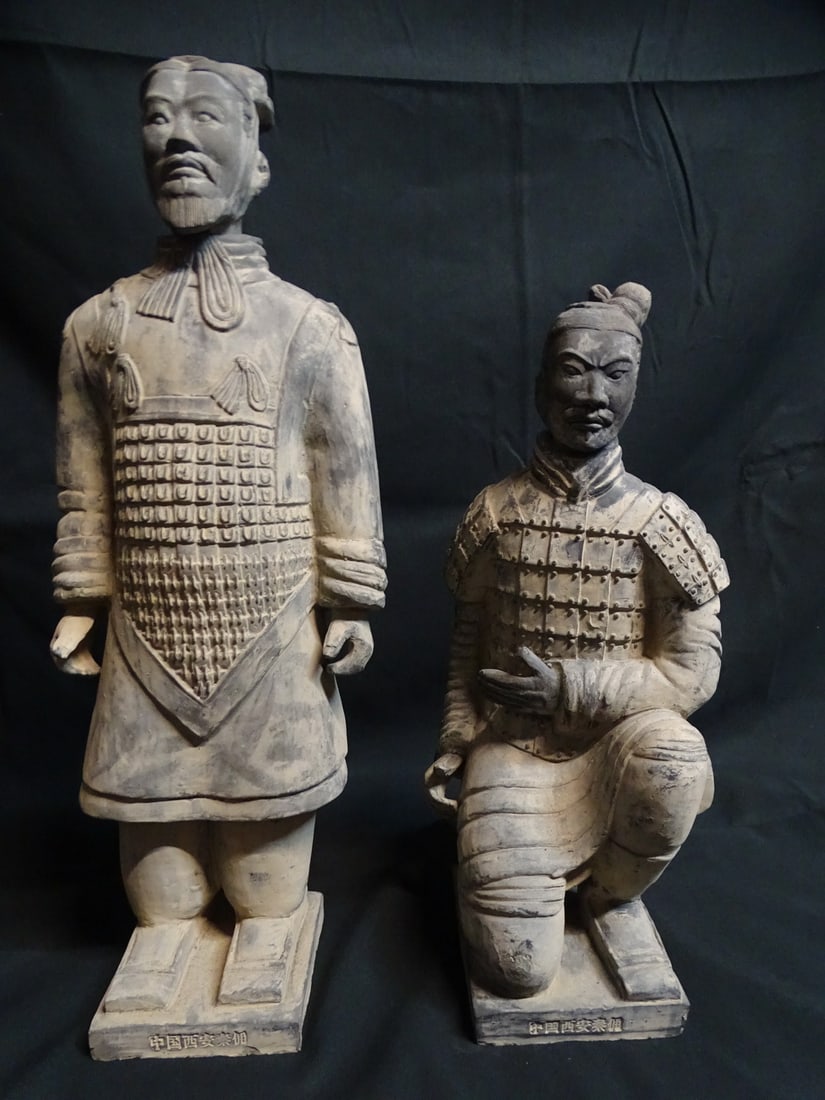 TERRACOTTA CHINESE TOMB FIGURES 22 1/2" TALLEST (1 of 20)