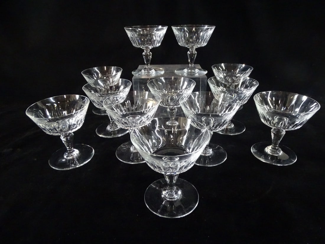 GROUP OF 12 PCS. BACCARAT STEMWARE (2 SMALL FLEA BITES TO ONE) 4.5H X 4 DIA. (1 of 10)
