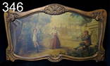 OIL ON CANVAS CLASSICAL LANDSCAPE WITH FIGURES IN CARVED WALNUT FRAME 27.75 X 48 OVERALL (F346)