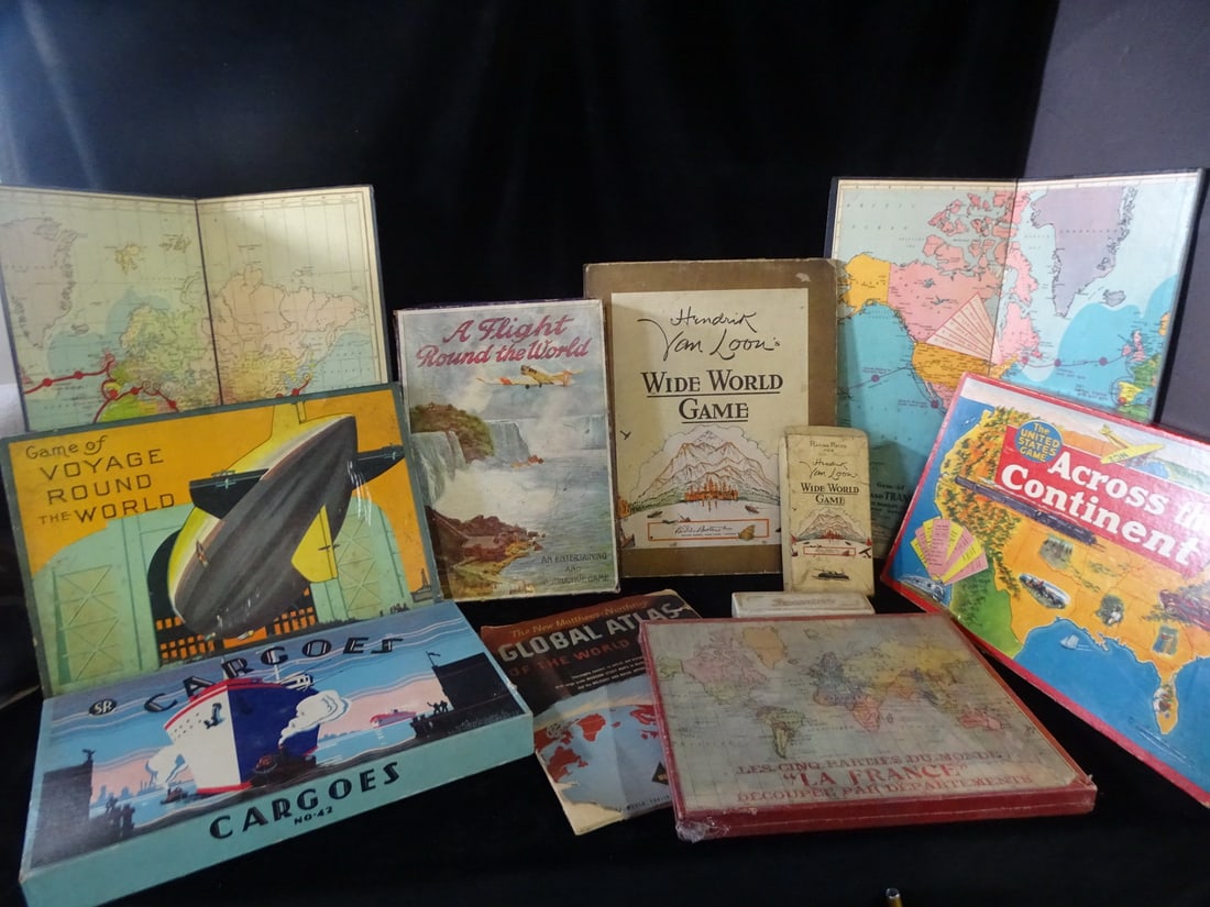 ESTATE OF SEYMOUR STEIN: VINTAGE TRAVEL INSPIRED BOARD GAMES INC OLD MAPS (10+ ITEMS): ESTATE OF SEYMOUR STEIN: VINTAGE TRAVEL INSPIRED BOARD GAMES INC OLD MAPS (10+ ITEMS)