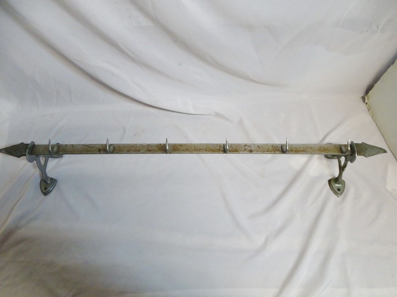 ESTATE OF SEYMOUR STEIN: BUTCHERS / MEAT HANGING RACK 50" LONG 9" TALL (1 of 11)