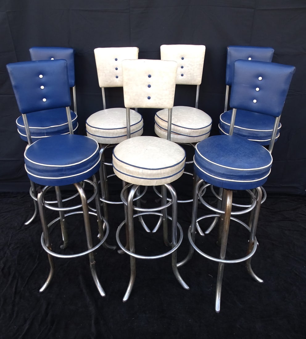 ESTATE OF SEYMOUR STEIN: GROUP OF 7 BAR STOOLS W/BACKS 43 1/2" X 15" X 19" (1 of 20)
