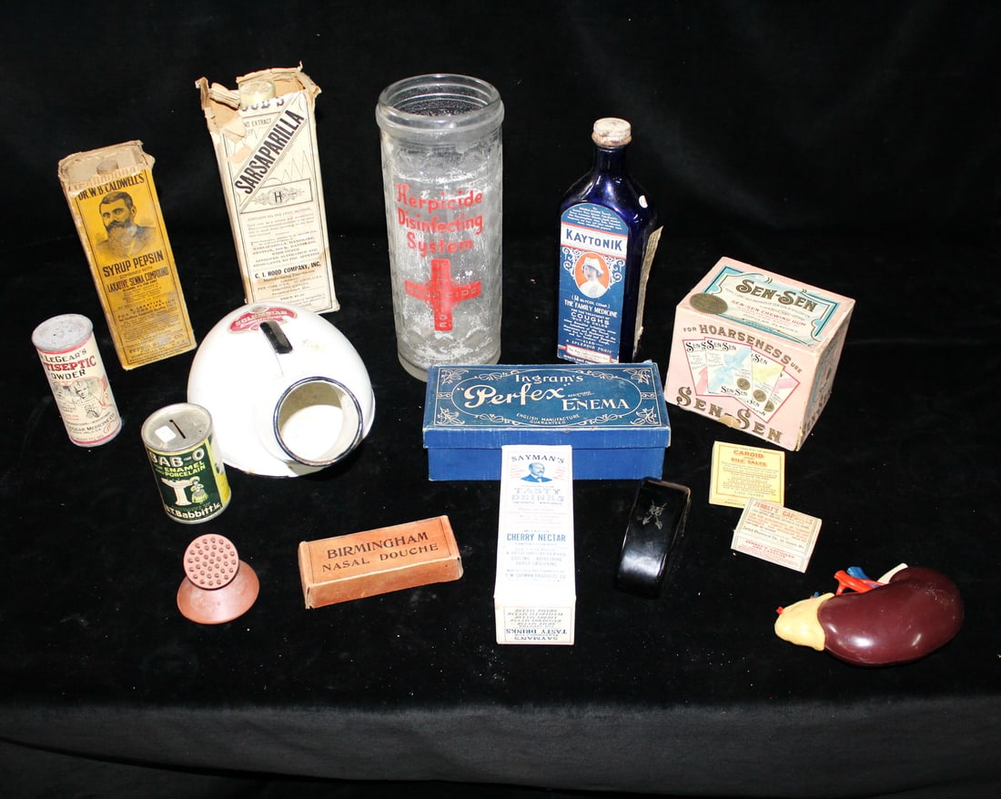 ESTATE OF SEYMOUR STEIN: COLLECTION OF VINTAGE MEDICAL ITEMS INC. PERFEX ENEMA, WILKINSON RAZOE, (1 of 6)