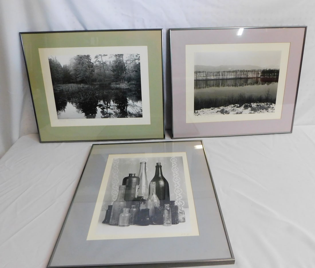 GROUP OF 3 PHOTOGRAPHS IN COLORFUL MATS, SIGNED H.T JR 23.5X20 (W-149): GROUP OF 3 PHOTOGRAPHS IN COLORFUL MATS, SIGNED H.T JR 23.5X20 (W-149)