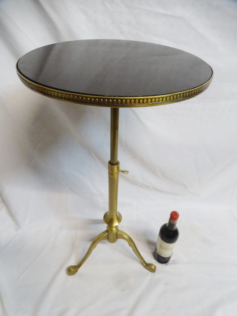 STAND: BRASS OR BRONZE TELESCOPE TRIPODAL BASE WITH INSET GRANITE TOP (1 of 12)