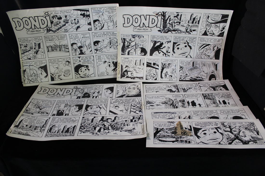 "DONDI" BY IRWIN HASAN, ORIGINAL DAILY COMIC STRIPS 1986 LEPRECHAUN PART 2 STORYLINE 7 PIECES 16" X (1 of 20)