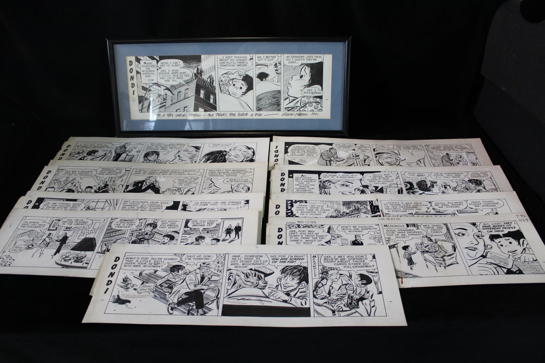 DONDI" BY IRWIN HASAN, ORIGINAL DAILY COMIC STRIPS  1970 GRIFTERS STORYLINE 10 PIECES 9" X 21.5 (1 of 16)