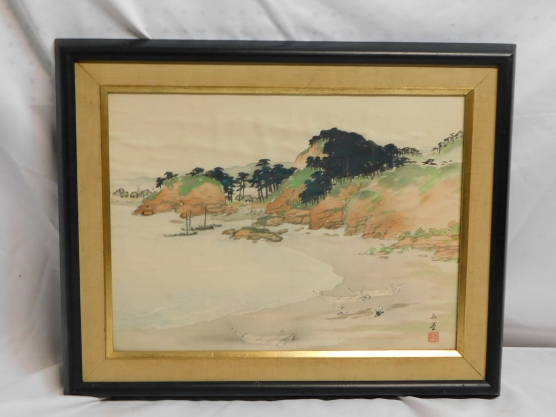 LIVING ESTATE OF JOSEPH RODANO: ASIAN LANDSCAPE IN WATERCOLOR 20X25 OVERALL (Y291) (1 of 6)