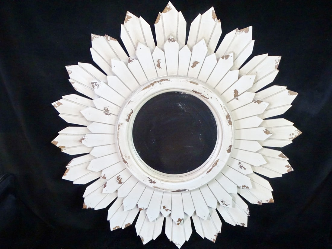 SHABBY CHIC STYLE SUNBURST MIRROR 31" DIA. (1 of 6)