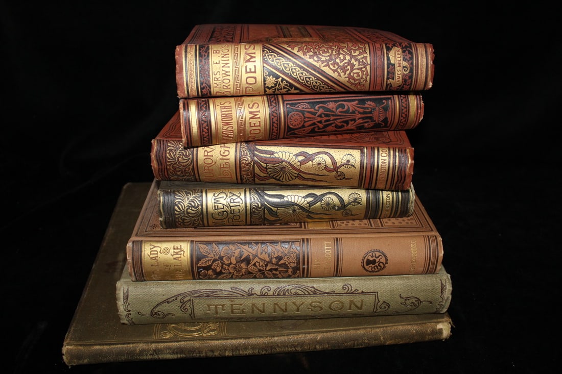 GROUP OF SEVEN EARLY 20TH CENTURY BOOKS, INCLUDING LADY OF THE LAKE,, TENNYSON, WORDSWORTH'S POEMS, (1 of 5)