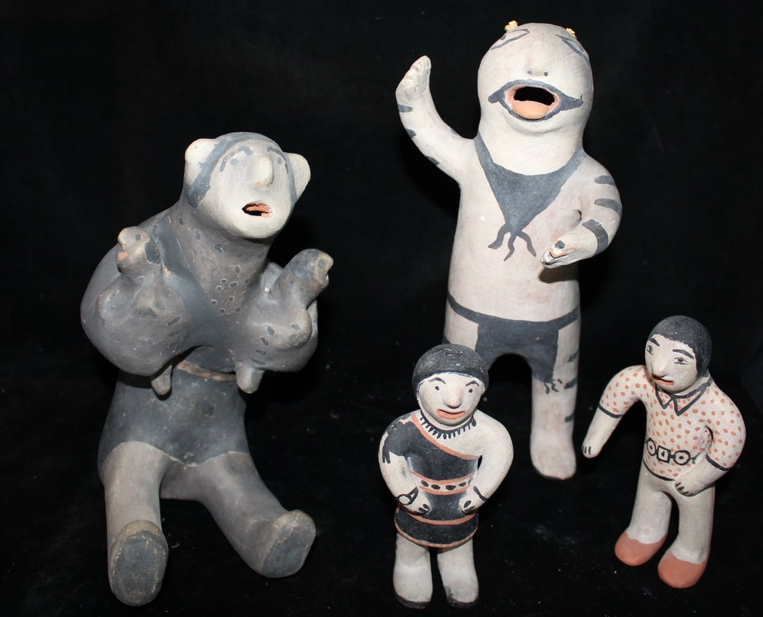 GROUP OF 4 KACHINA HUMAN FIGURES, TALLEST 10" HIGH (1 of 9)