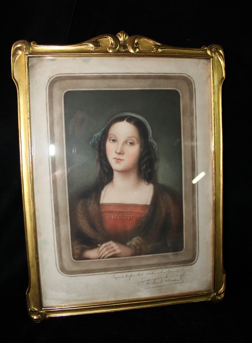SAMUEL ARLENT EDWARDS MEZZOTINT PORTRAIT, MADONNA?  11.75 X 7.5 IMAGE, 18.5 X 13.5 OVERALL (1 of 9)