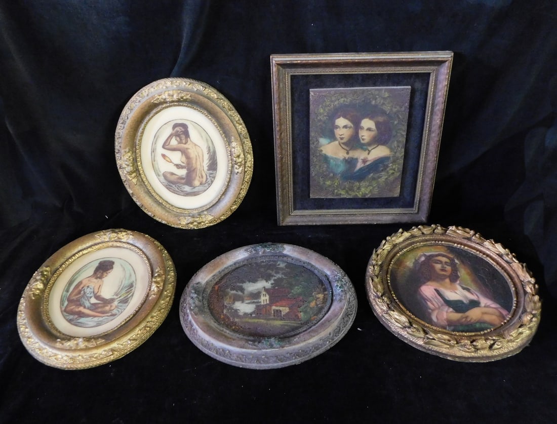 VINTAGE ARTINI ENGRAVINGS, GROUP OF FIVE ITEMS WITH TRADITIONAL EUROPEAN/BEAUTIES THEMES, 15 X 13.5 (1 of 14)