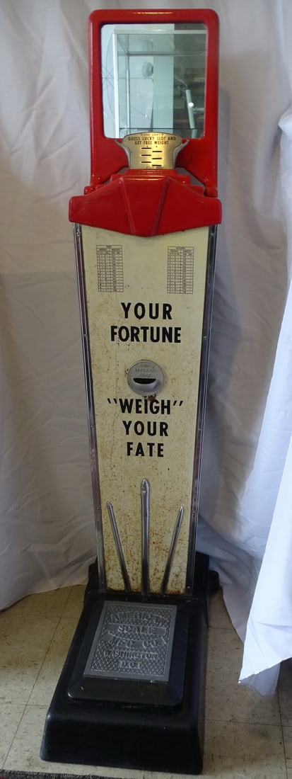 VINTAGE AMERICAN SCALE MFG. CO. "WEIGH" YOUR FATE FORTUNE SCALE, 61.5 X 17 X 24.5 (1 of 19)