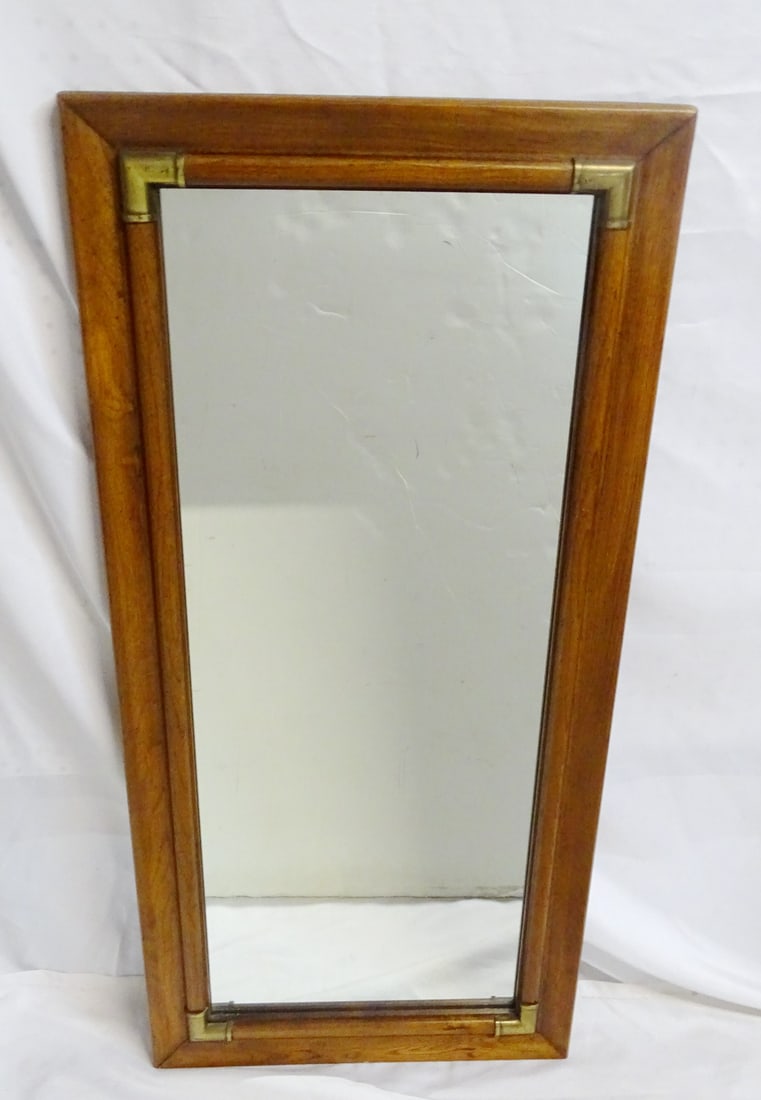 PAIR OF WALNUT MIRRORS WITH BRASS INSERTS, 45 X 21 X 1.25 (1 of 17)
