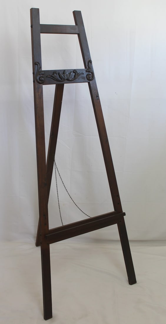 ANTIQUE WALNUT EASEL 61 1/2" X 26" (1 of 6)
