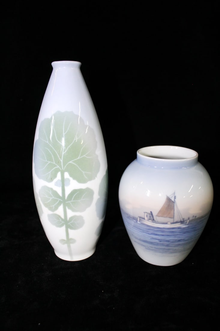 TWO ROYAL COPENHAGEN VASES 8.75' TALLEST (1 of 10)